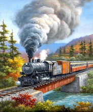 Load image into Gallery viewer, Train Landscape Pattern Diamond Painting Kit - DIY
