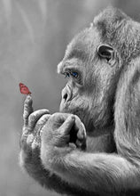 Load image into Gallery viewer, Gorilla and Butterfly Diamond Painting Kit - DIY
