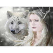 Load image into Gallery viewer, Wolf and Beauty Diamond Painting Kit - DIY
