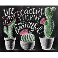 Load image into Gallery viewer, Life Is Like A Cactus Diamond Painting Kit - DIY
