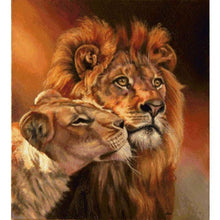Load image into Gallery viewer, Lion And Tiger Colors Different  Diamond Painting Kit - DIY
