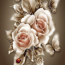 Load image into Gallery viewer, Rose &amp; Butterfly Diamond Painting Kit - DIY
