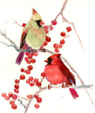 Load image into Gallery viewer, Cardinal Male And Female Diamond Painting Kit - DIY
