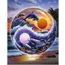 Load image into Gallery viewer, Yin and Yang Dolphins Diamond Painting Kit - DIY

