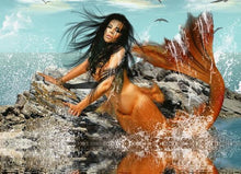 Load image into Gallery viewer, Mermaid Orange Diamond Painting Kit - DIY
